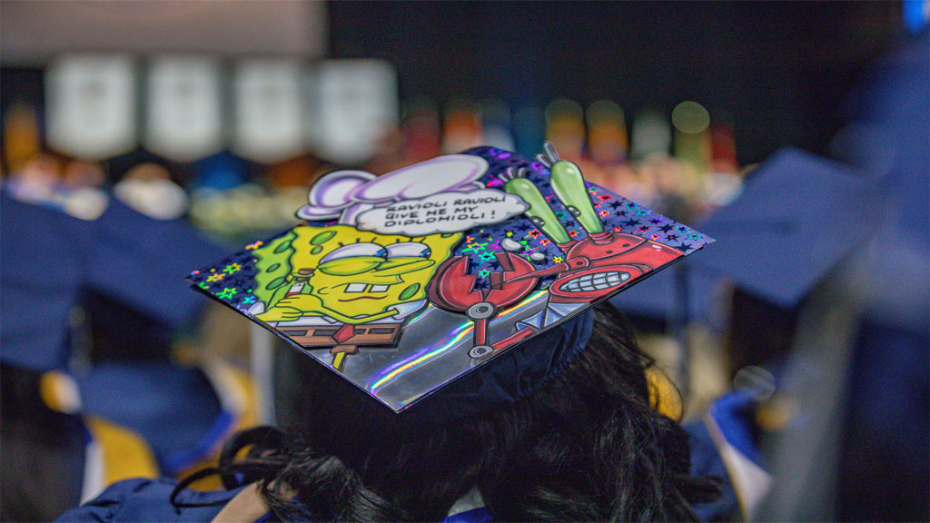 Spongebob themed grad cap