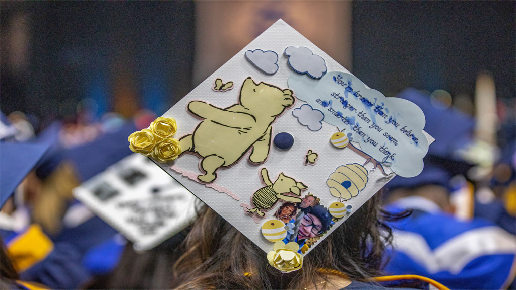Winnie the poo themed grad cap
