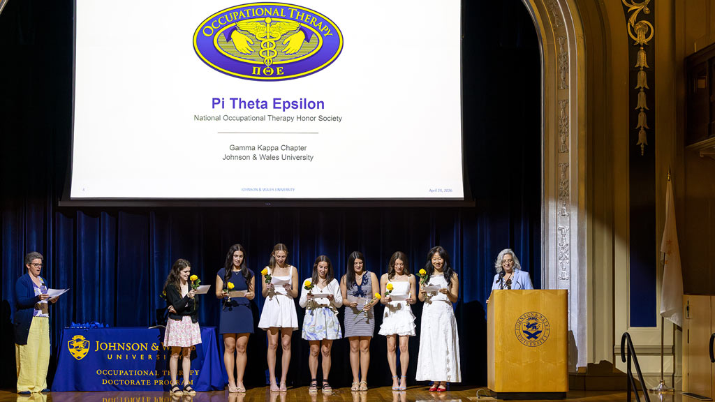 OTD Class of 2026 Phi Theta Epsilon inductees take an oath