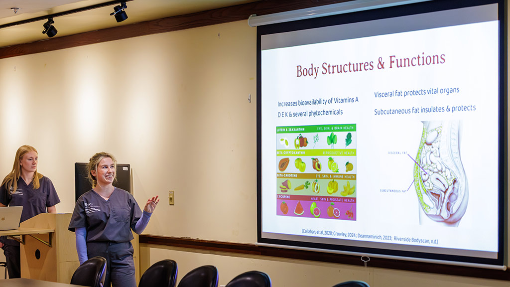MSCND students present a slideshow to Brown medical students