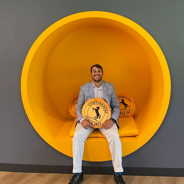 John Billinis at his internship at Continental. 