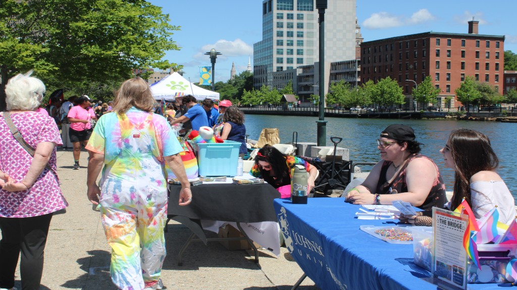 Jwu pride booth and other booths at pridefest