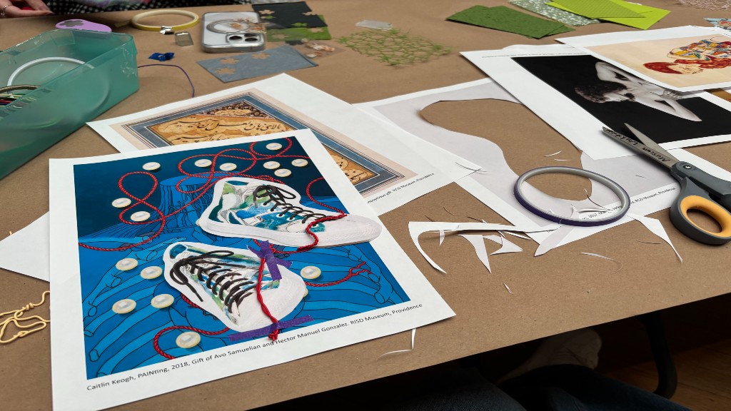 Collages made by participants in RISD Guild collage event