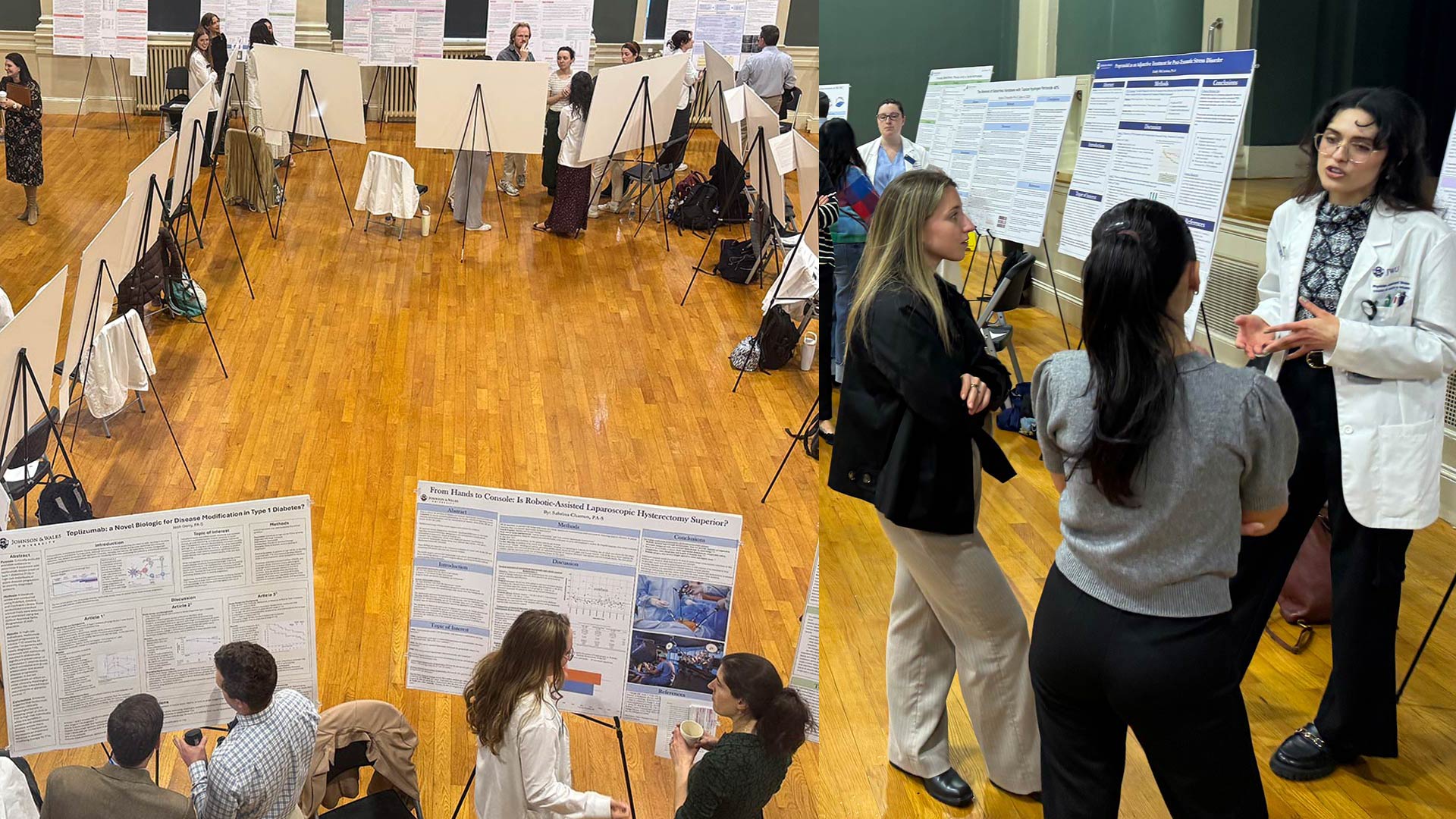 a collage combining two candid snapshots of Physician Assistant Scholarship Day in Spring 2026