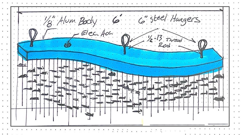 schematics of school of fish sculpture