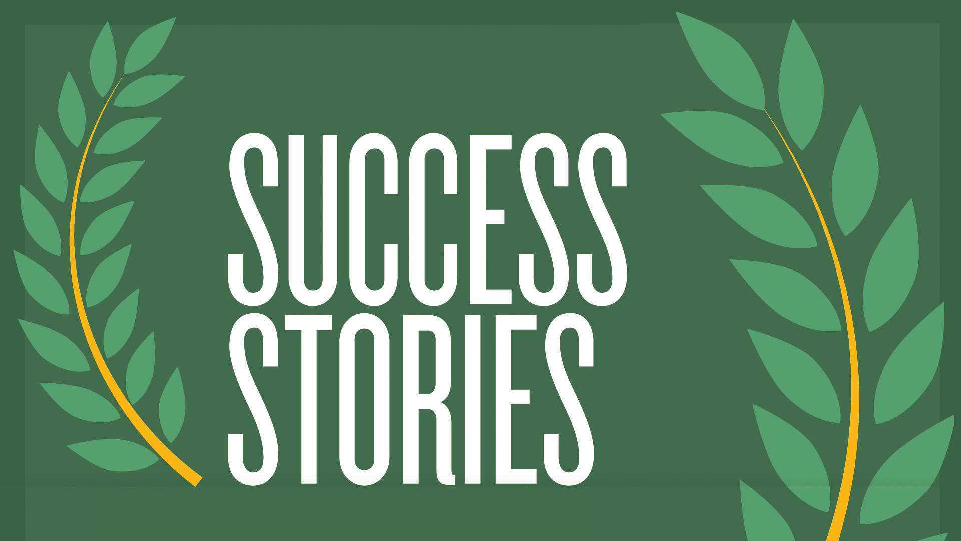 Success Stories logo with laurel leaf backdrop