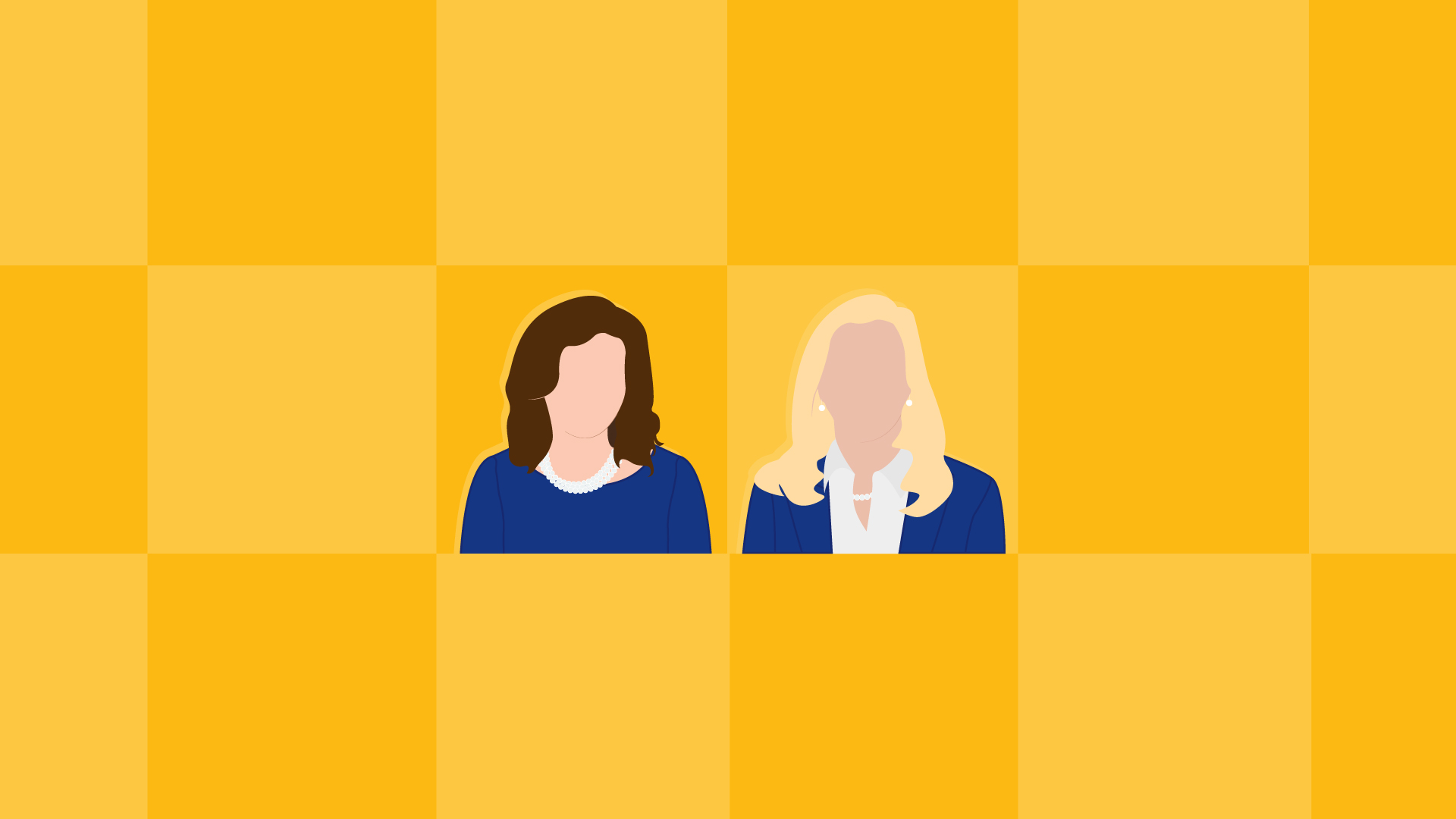 Graphic: Illustrated depiction of JWU Providence President Marie Bernardo-Sousa and JWU Charlotte President Cheryl Richards